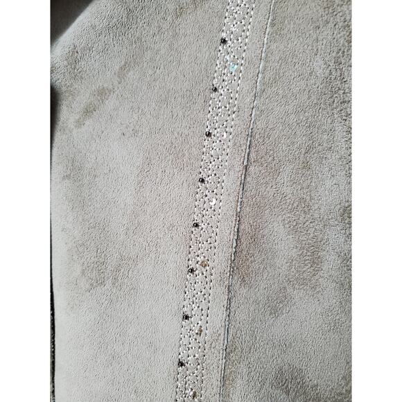 Alfred Dunner Jacket Size 14 Faux Suede Western Sherpa Sequin Boho Bohemian - Picture 4 of 11